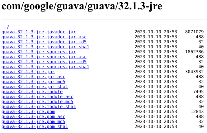 Guava Maven files for version 32.1.0-jre